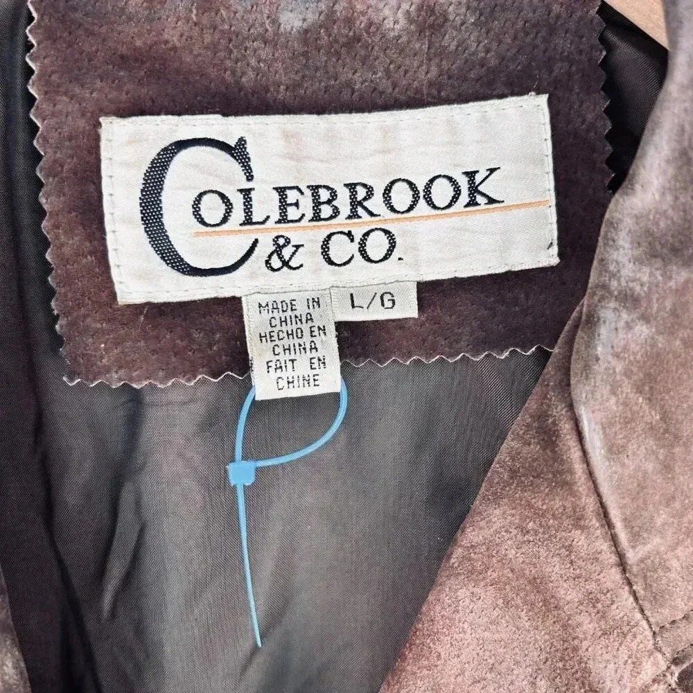 Vintage Colebrook & Co. Size Large Women Leather Suede Jacket Brown - Picture 9 of 9